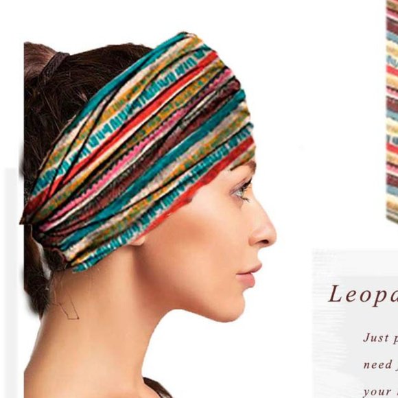 UO 3pc Boho Bandeau Wide Butterfly Floral Headwrap main image 4